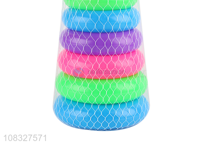 China factory kids educational games ring toys rainbow tower toys