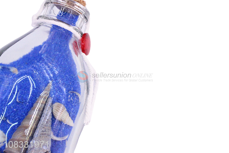 Low price glass shell wishing bottle desktop handicraft decoration