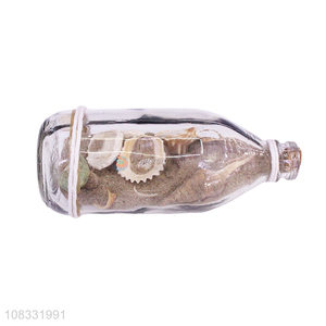 Best selling transparent glass drift bottle shell cork bottle