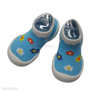 New style flower pattern baby indoor shoes socks for walking