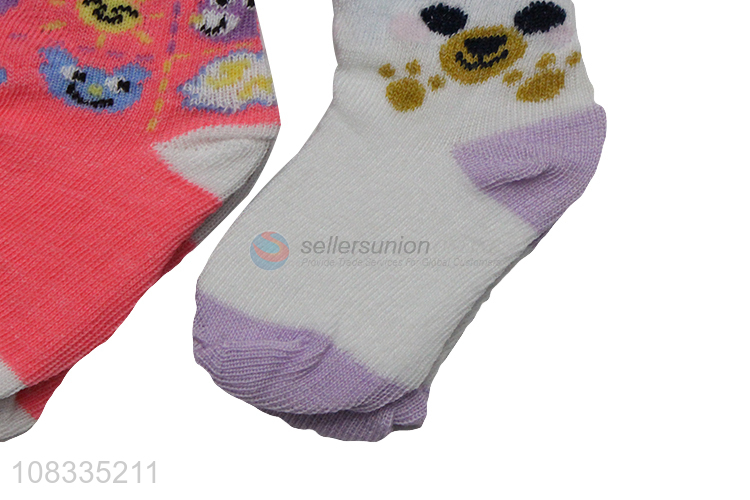 Latest design cartoon pattern baby cotton socks wholesale