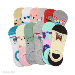Hot sale cute cartoon socks ladies polyester short socks