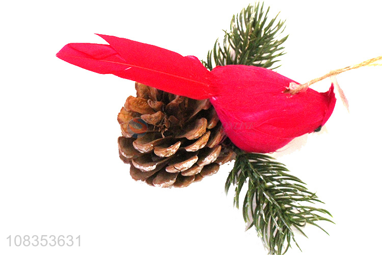 Recent design red bird and pinecone craft wall hanging ornaments