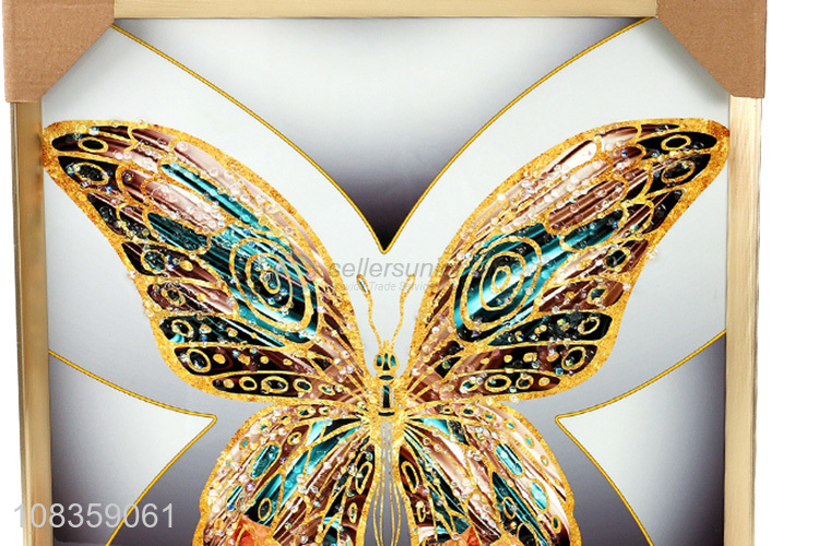 Wholesale Butterfly Picture Crystal Porcelain Wall Painting