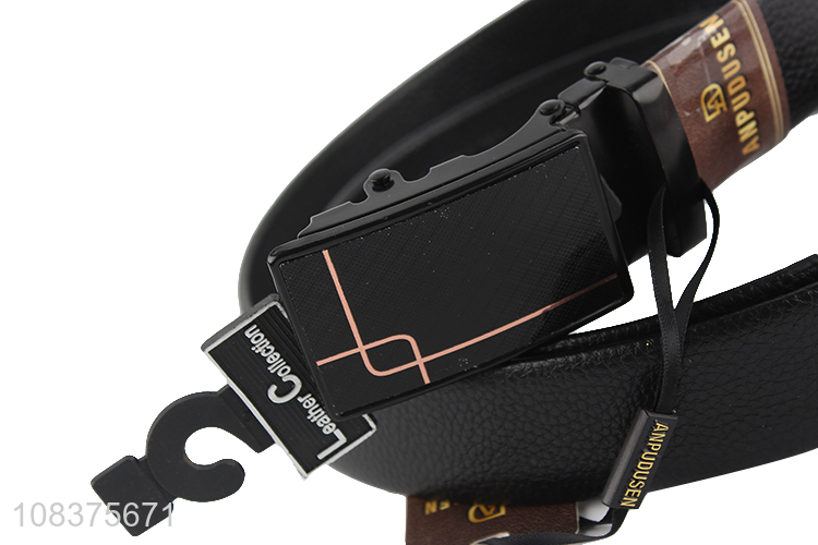 Hot sale men's wide automatic buckle belt pu leather wasit straps