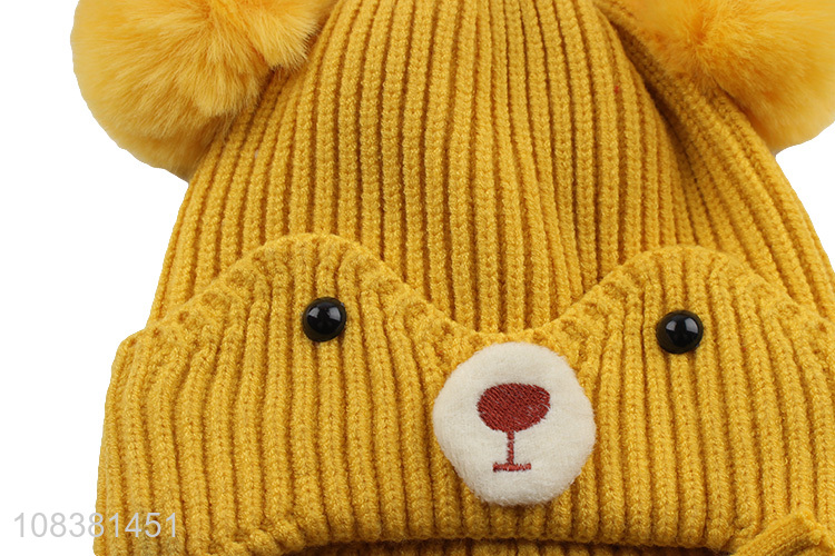 Cartoon Design Earmuffs Hat Knitted Hat Winter Hat For Kids