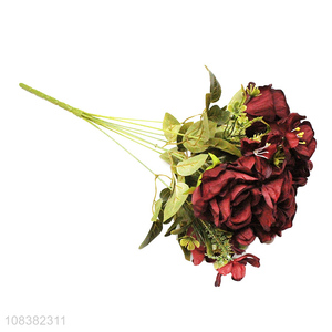 China products 9heads artificial rose flower for <em>wedding</em> <em>decoration</em>