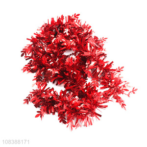Hot selling metallic Christmas tinsel garland for Christmas tree wreath