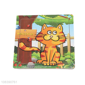 Best quality cartoon tiger wooden puzzle toy for sale