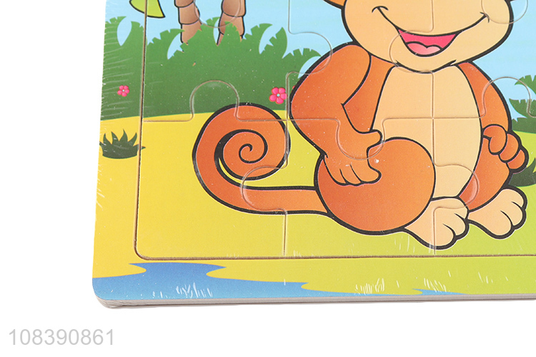 Wholesale cartoon monkey jigsaw wooden educational puzzle for toddler
