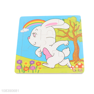 Hot selling cute cartoon educational puzzle wooden toy jigsaw
