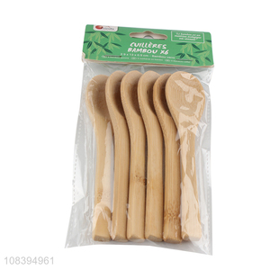 Low price food-grade disposable bamboo spoon wholesale