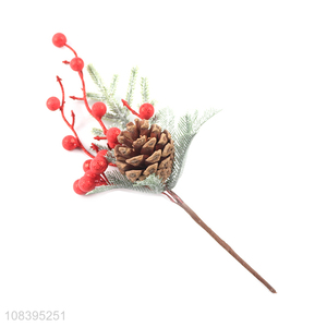Hot items artificial christmas picks twigs with pine cone