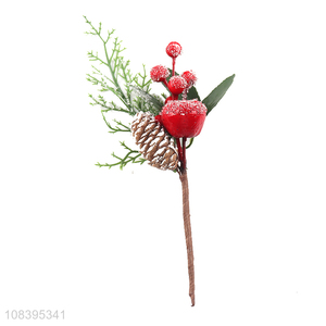 China wholesale christmas decoration christmas picks with red berries