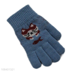 Cute design animal printed children winter gloves