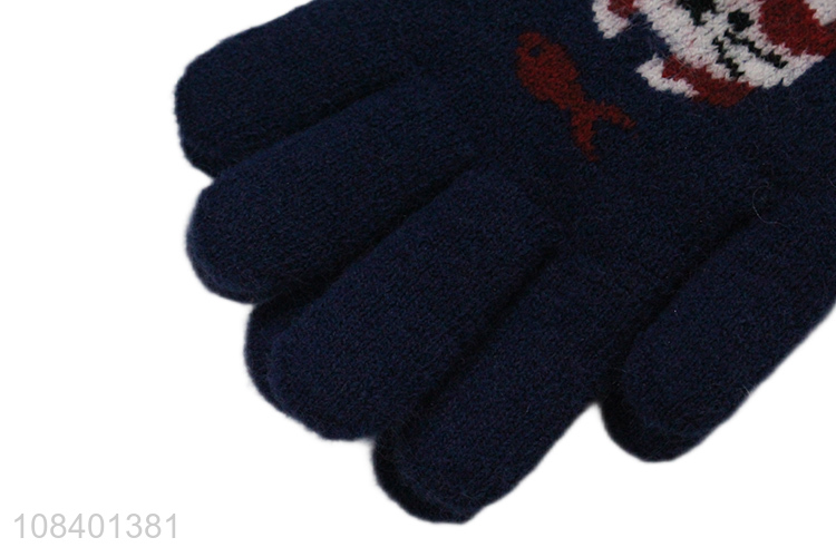 Most popular winter warm cat pattern gloves for kids