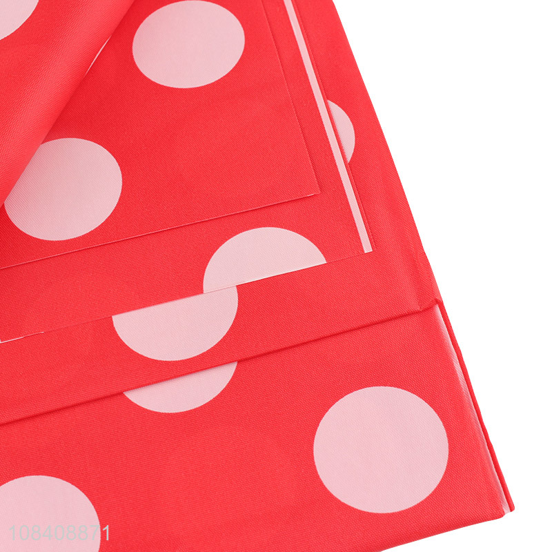 Hot sale polka dot square waterproof PEVA tablecloth party table cloth