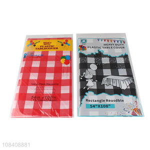 High quality check pattern square waterproof oilproof PEVA table cloth