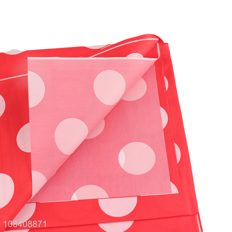 Hot sale polka dot square waterproof PEVA tablecloth party table cloth