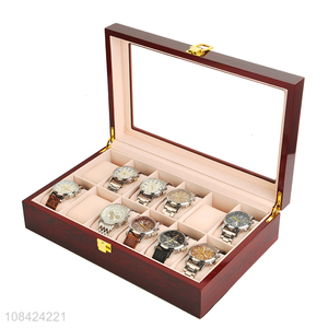 Custom piano paint wooden watch case 12-slot watch display box