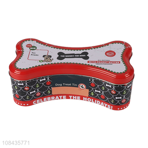 High quality bone shape tin cans metal packing box for cookies candy & tea