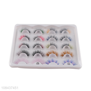 China supplier color chemical fiber false eyelashes for sale