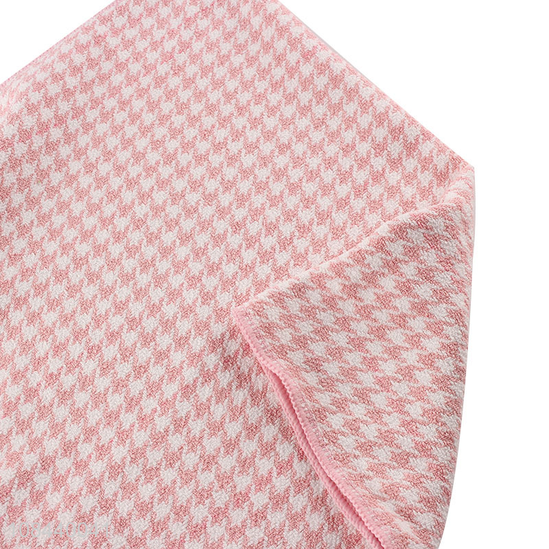 Wholesale houndstooth printed microfiber cleaning cloths for kitchen and home