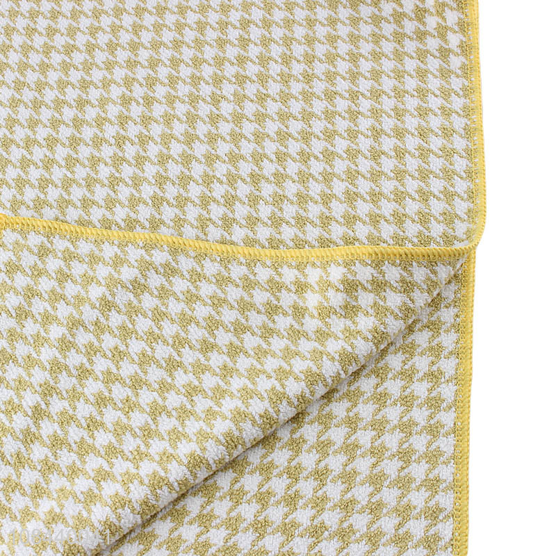 Wholesale houndstooth printed microfiber cleaning cloths for kitchen and home