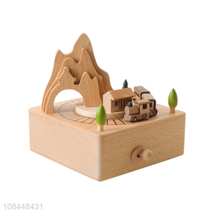 High quality wooden music box windup mechanism musical box Christmas gifts