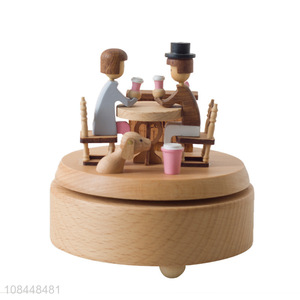 Top selling delicate wooden music box present Valentine's Day wedding gift