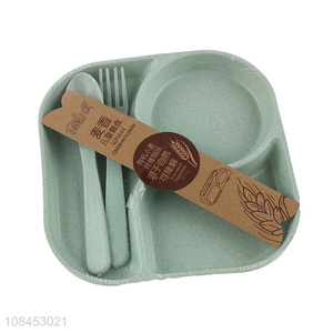 Hot products biodegradable wheat straw dinner plate for kids