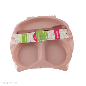 New products pink owl dinner plate plastic plate for kids