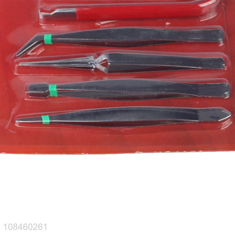 Factory wholesale portable 7pieces tweezers set for daily use