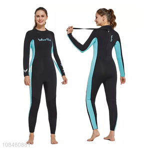 China imports 5mm neoprene women long sleeved wetsuit for diving surfing swimming