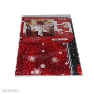 Hot selling red christmas table cloth festival decoration