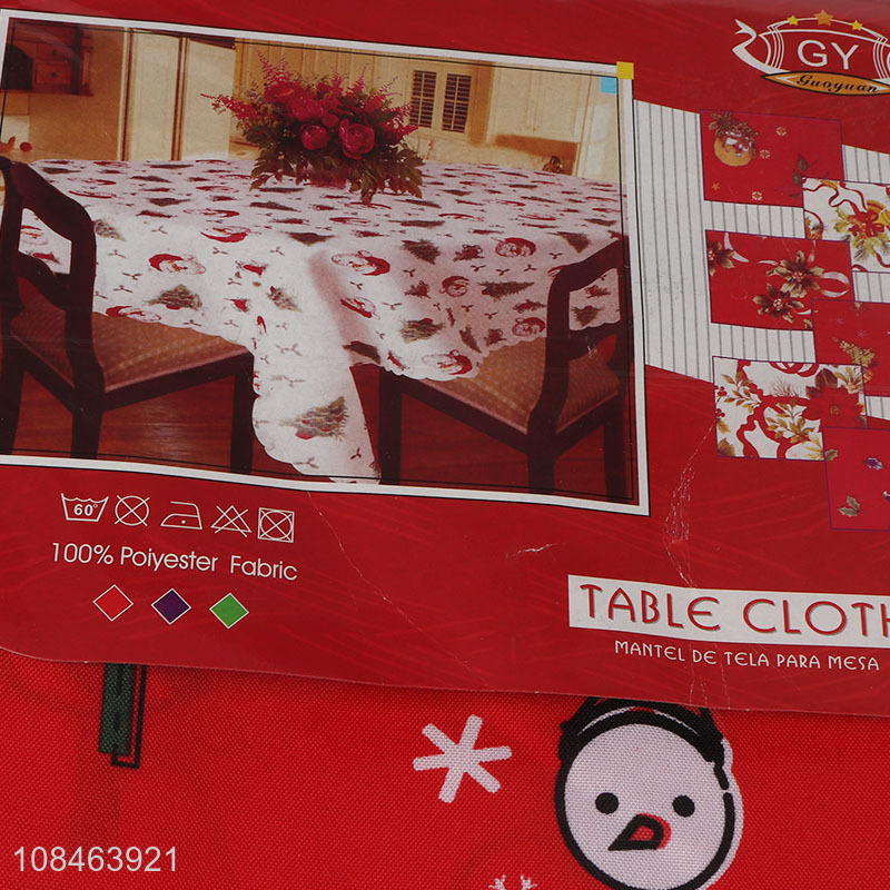 Wholesale red christmas table cloth festival decoration
