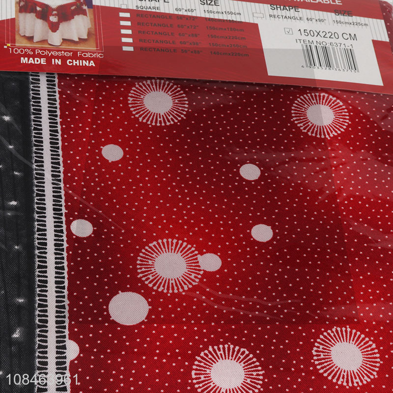 Hot selling red christmas table cloth festival decoration