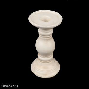 Wholesale white resin candle holder pillar candle stand home decor