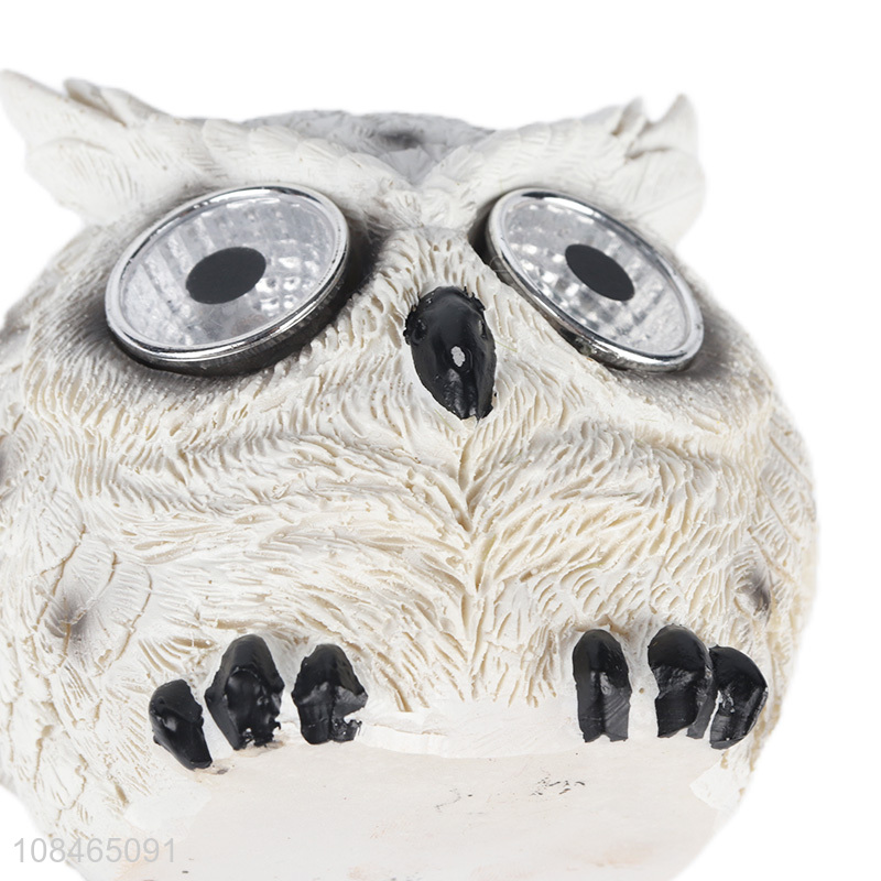 Wholesale resin owl figurine with light for garden and yard decoration