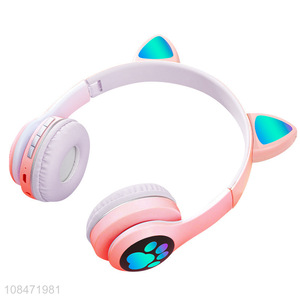 Wholesale 5.0 wireless bluetooth headphones with led light for women girls