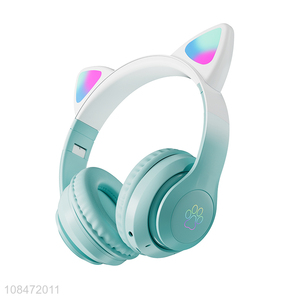 Wholesale 5.0 gradient color foldable wireless headset bluetooth headphone with led light