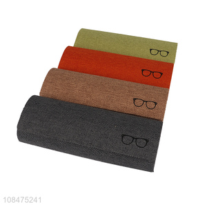 High quality hard shell eyeglasses case linen cloth glasses case