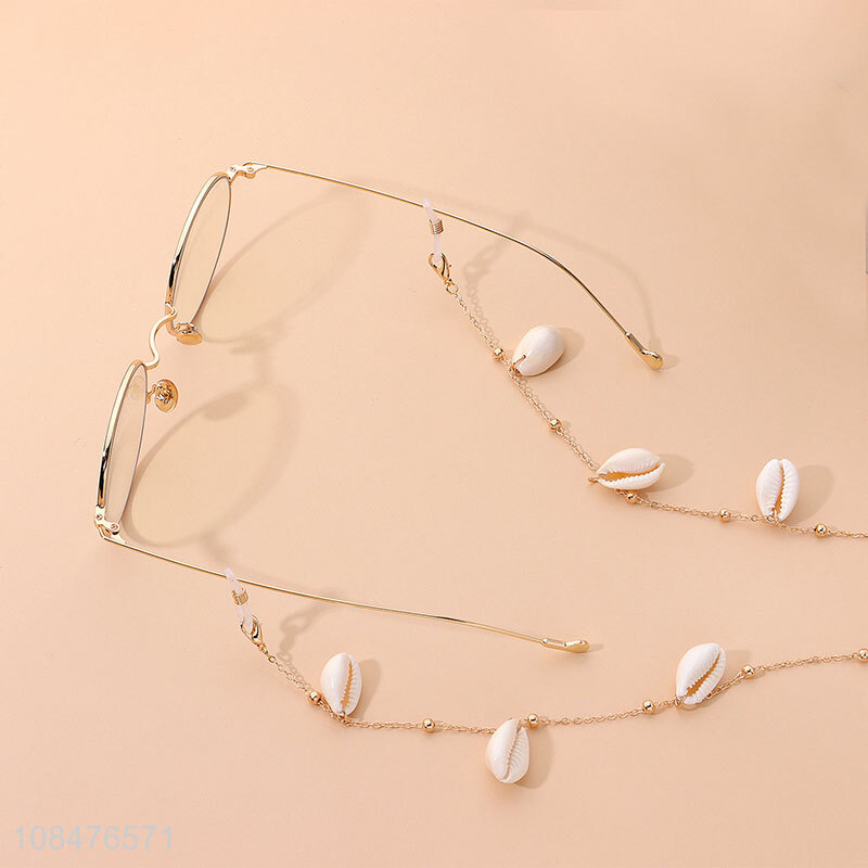 Factory wholesale shell decorative glasses chain for ladies