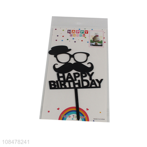 New design happy birthday cake topper reusable acrylic cake toppers