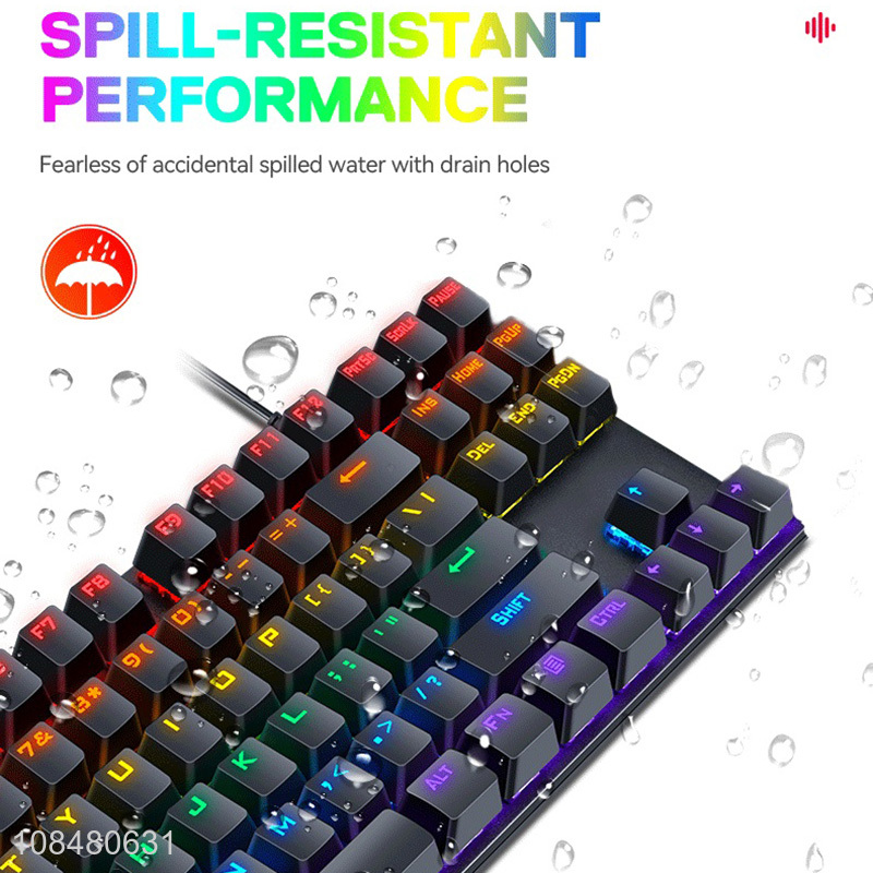 Hot selling 87 keys wired RGB backlight anti-ghosting mechanical keyboard