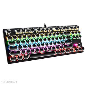 Wholesale 87 keys wired backlit mechanical keyboard retro gaming keyboard
