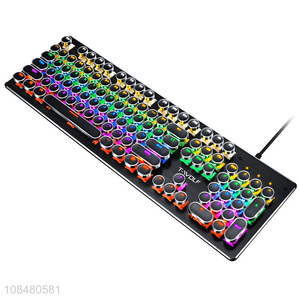 Wholesale 104 keys backlit electroplated punk wired mechanical keyboard