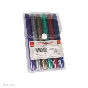 Wholesale 6 pieces metallic markers marking pens student stationery