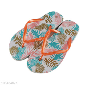 Factory direct sale fashion printed flip flops beach slippers