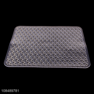 Wholesale transparent anti-slip dish drying mat pvc sink mat